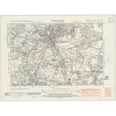 1938 Map of Staffordshire LXVIII.NW, 1946 Print