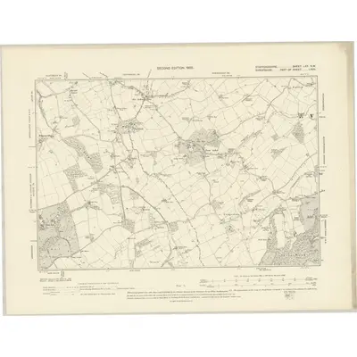 1901 Map of Staffordshire LXX.NW, 1903 Print