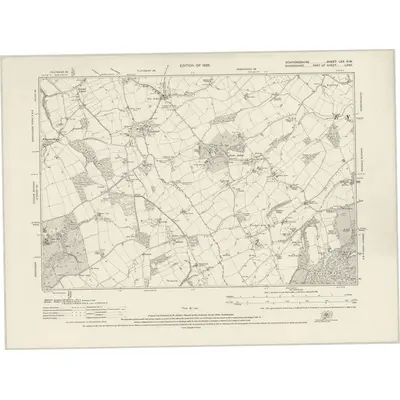 1921 Map of Staffordshire LXX.NW, 1925 Print