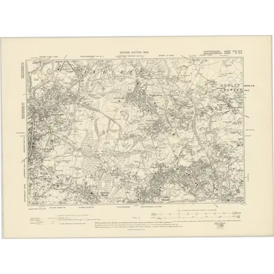 1901 Map of Staffordshire LXXI.NE, 1904 Print
