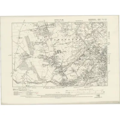 1914 Map of Staffordshire LXXI.NW, 1921 Print