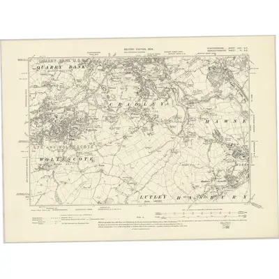 1901 Map of Staffordshire LXXI.SE, 1904 Print