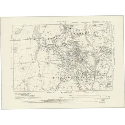1914 Map of Staffordshire LXXI.SW, 1921 Print