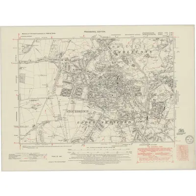 1938 Map of Staffordshire LXXI.SW, 1949 Print