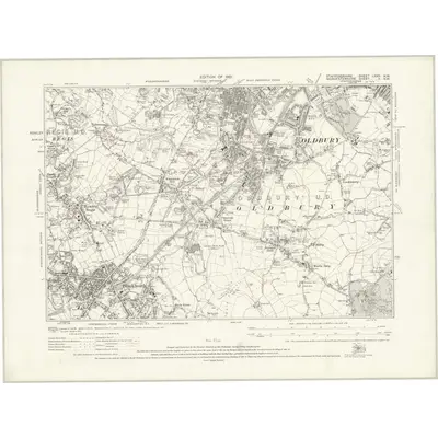1913 Map of Staffordshire LXXII.NW, 1921 Print