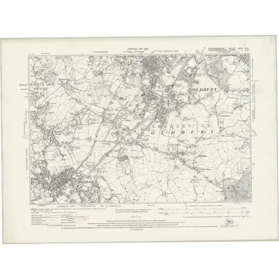 1913 Map of Staffordshire LXXII.NW, 1932 Print