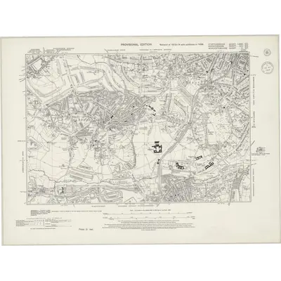1938 Map of Staffordshire LXXII.SE, 1944 Print