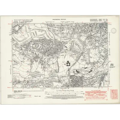 1938 Map of Staffordshire LXXII.SE, 1946 Print