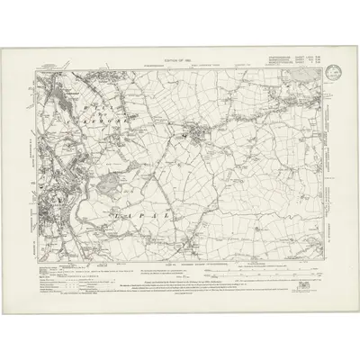 1914 Map of Staffordshire LXXII.SW, 1933 Print