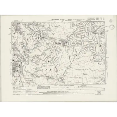 1938 Map of Staffordshire LXXII.SW, 1944 Print