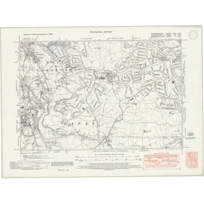 1938 Map of Staffordshire LXXII.SW, 1946 Print