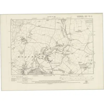 1921 Map of Staffordshire LXXIV.NE, 1925 Print