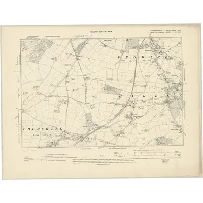 1901 Map of Staffordshire LXXV.NW, 1904 Print