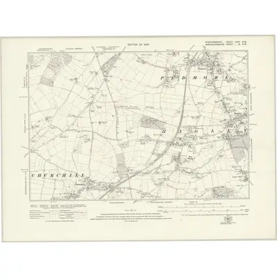 1921 Map of Staffordshire LXXV.NW, 1925 Print