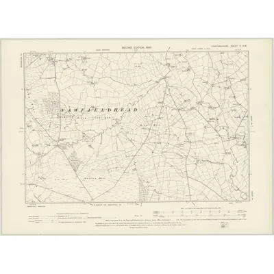 1897 Map of Staffordshire V.SW, 1900 Print