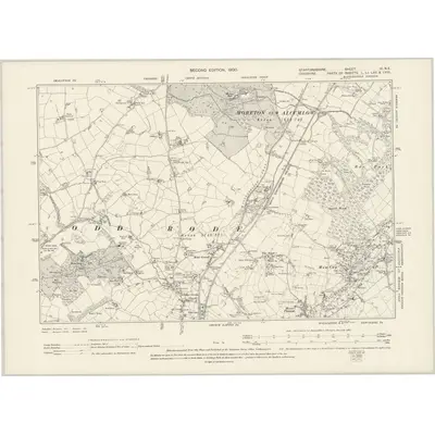 1897 Map of Staffordshire VI.NE, 1900 Print
