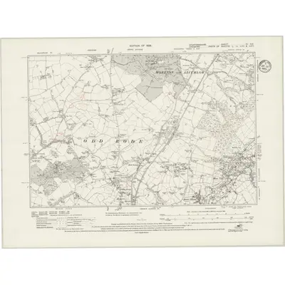 1922 Map of Staffordshire VI.NE, 1934 Print