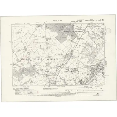1922 Map of Staffordshire VI.NE, 1937 Print