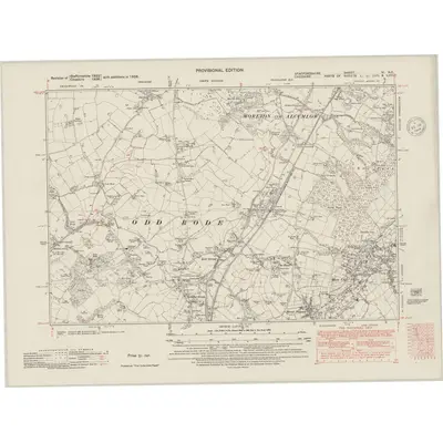 1938 Map of Staffordshire VI.NE, 1948 Print