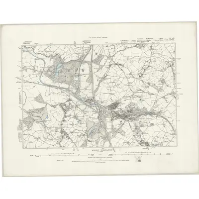 1876 Map of Staffordshire VI.SE, 1889 Print