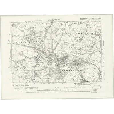 1922 Map of Staffordshire VI.SE, 1926 Print