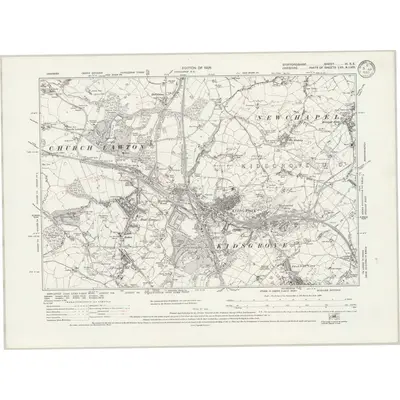 1922 Map of Staffordshire VI.SE, 1933 Print