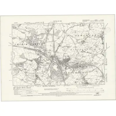 1922 Map of Staffordshire VI.SE, 1937 Print