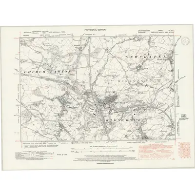1938 Map of Staffordshire VI.SE, 1947 Print