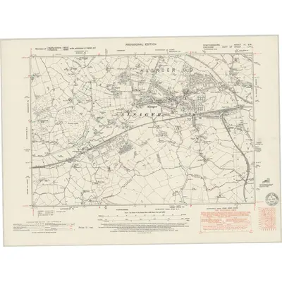 1946 Map of Staffordshire VI.SW, 1951 Print