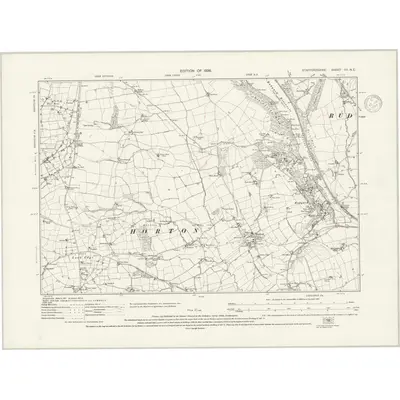1922 Map of Staffordshire VII.NE, 1937 Print