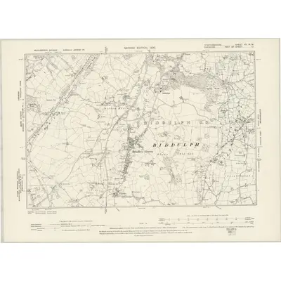 1897 Map of Staffordshire VII.NW, 1900 Print