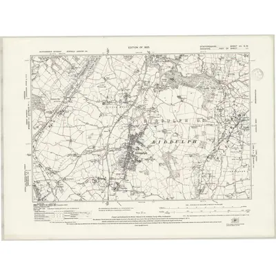1922 Map of Staffordshire VII.NW, 1938 Print