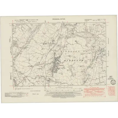 1938 Map of Staffordshire VII.NW, 1949 Print