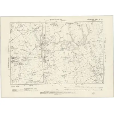 1898 Map of Staffordshire VII.SW, 1900 Print
