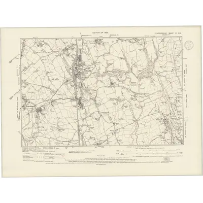 1922 Map of Staffordshire VII.SW, 1937 Print