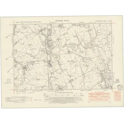 1945 Map of Staffordshire VII.SW, 1951 Print