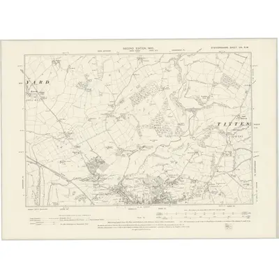 1898 Map of Staffordshire VIII.NW, 1900 Print