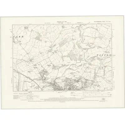 1922 Map of Staffordshire VIII.NW, 1925 Print