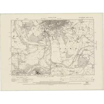 1922 Map of Staffordshire VIII.SW, 1925 Print