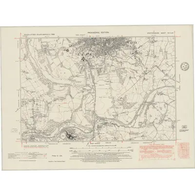 1938 Map of Staffordshire VIII.SW, 1948 Print