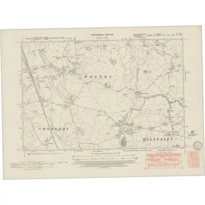 1946 Map of Staffordshire X.NE, 1950 Print