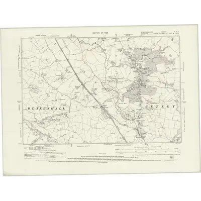 1922 Map of Staffordshire X.SE, 1926 Print
