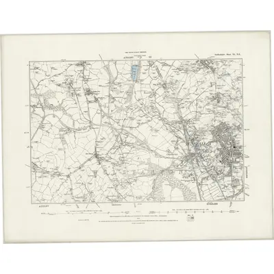 1876 Map of Staffordshire XI.NE, 1889 Print