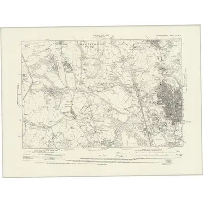 1922 Map of Staffordshire XI.NE, 1925 Print