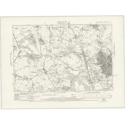 1922 Map of Staffordshire XI.NE, 1931 Print