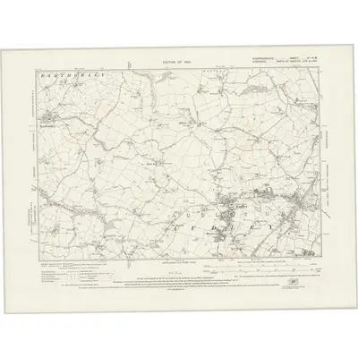 1922 Map of Staffordshire XI.NW, 1925 Print