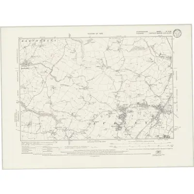 1922 Map of Staffordshire XI.NW, 1933 Print