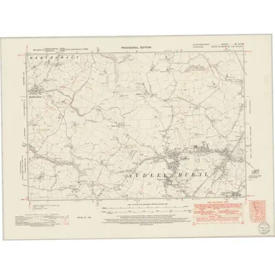 1946 Map of Staffordshire XI.NW, 1950 Print