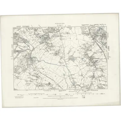 1877 Map of Staffordshire XI.SE, 1889 Print