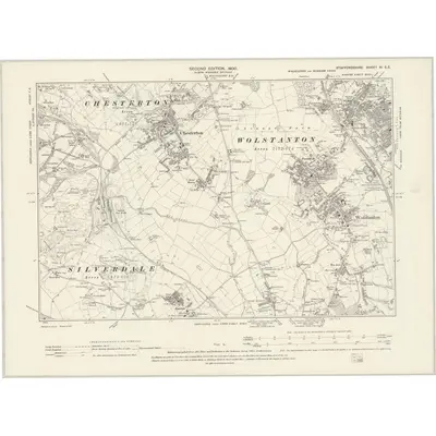 1898 Map of Staffordshire XI.SE, 1900 Print